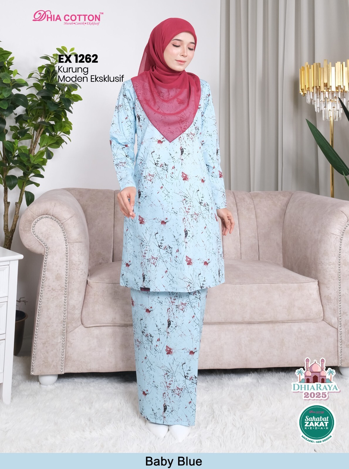 Baju Kurung Moden cotton S Labuh Longgar Kain Lipat ala Batik inc. shipping fee
