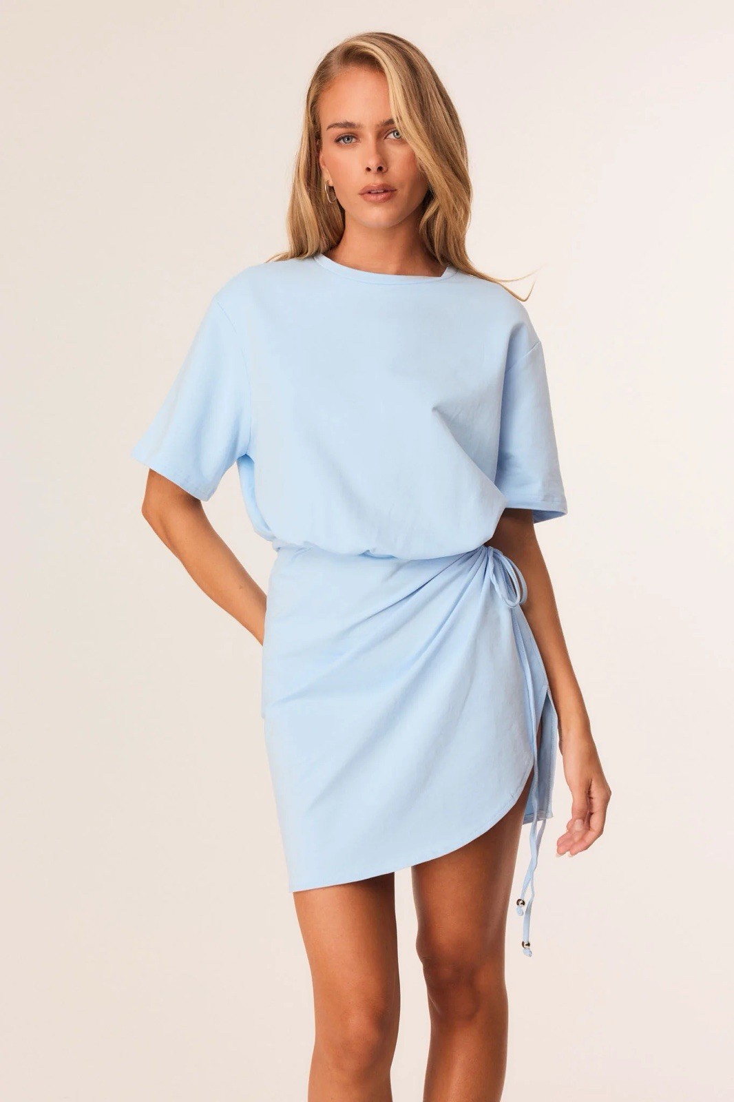 SNDYS Cotton Lola Mini Dress Size Small Blue