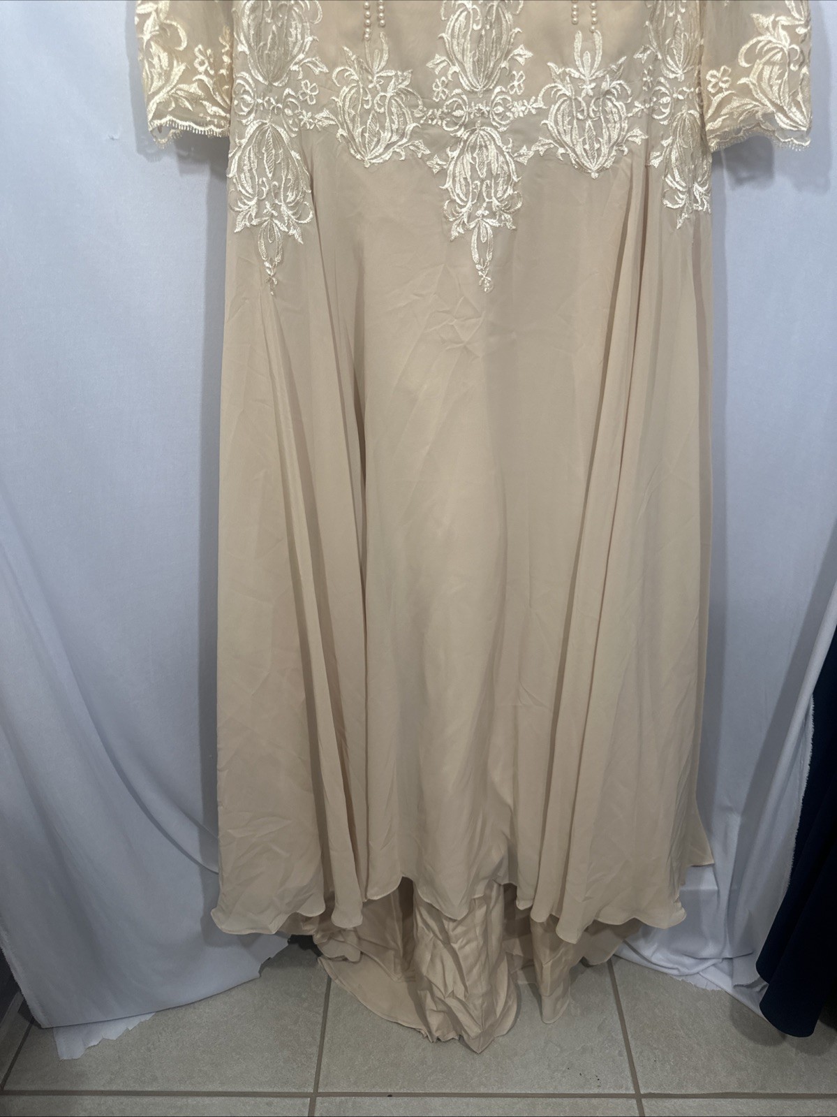 NEW UNBRANDED [ 18W Plus Size ] Applique Chiffon Champagne Mother of The Bride
