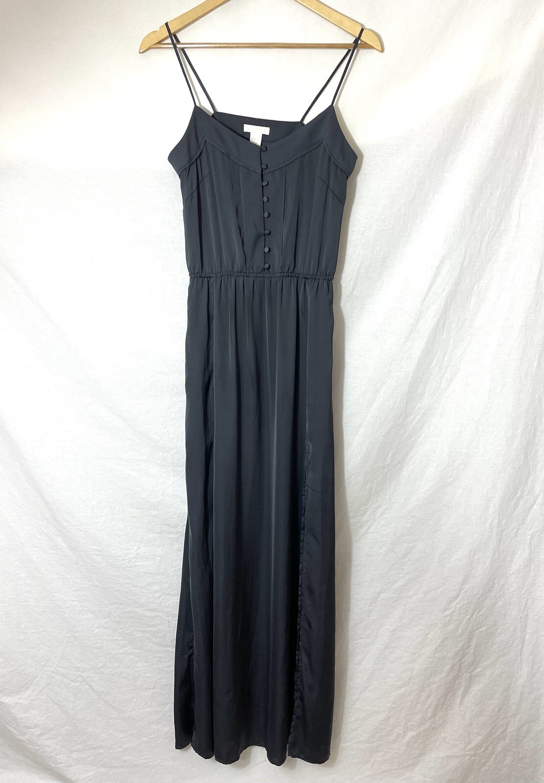 H&M Maxi Dress Womens 6 Side Slits Elastic Waist
