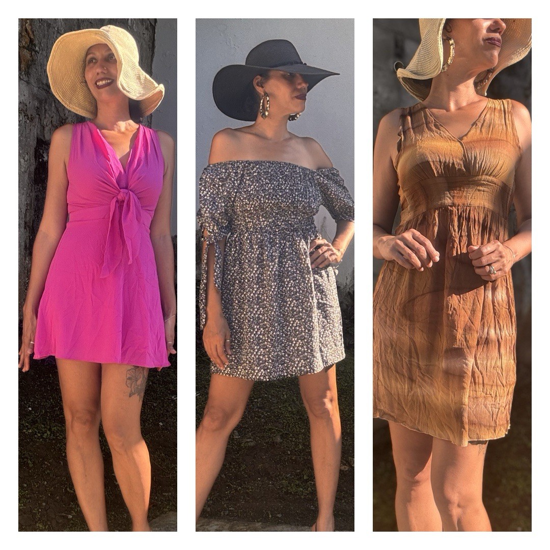Lot of 3 Style House Brown Tie-Dye, Favlux Summer Dress Bundle, S