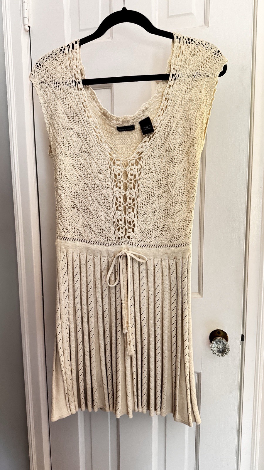 moda international Victoria’s Secret Crochet Dress Size Medium Beige Boho Chic