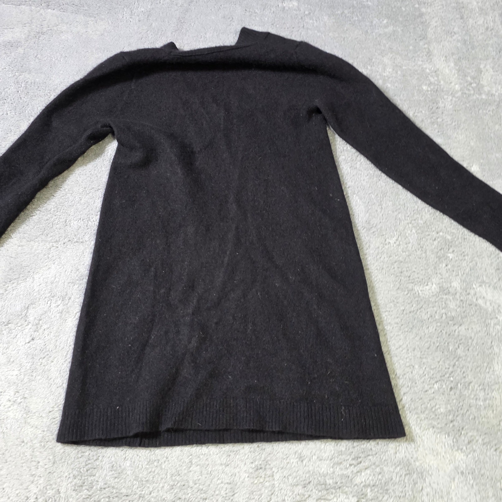 J.Crew Womens Medium Sweater Dress Black Wool Cashmere Blend Scoop Neck A-Line