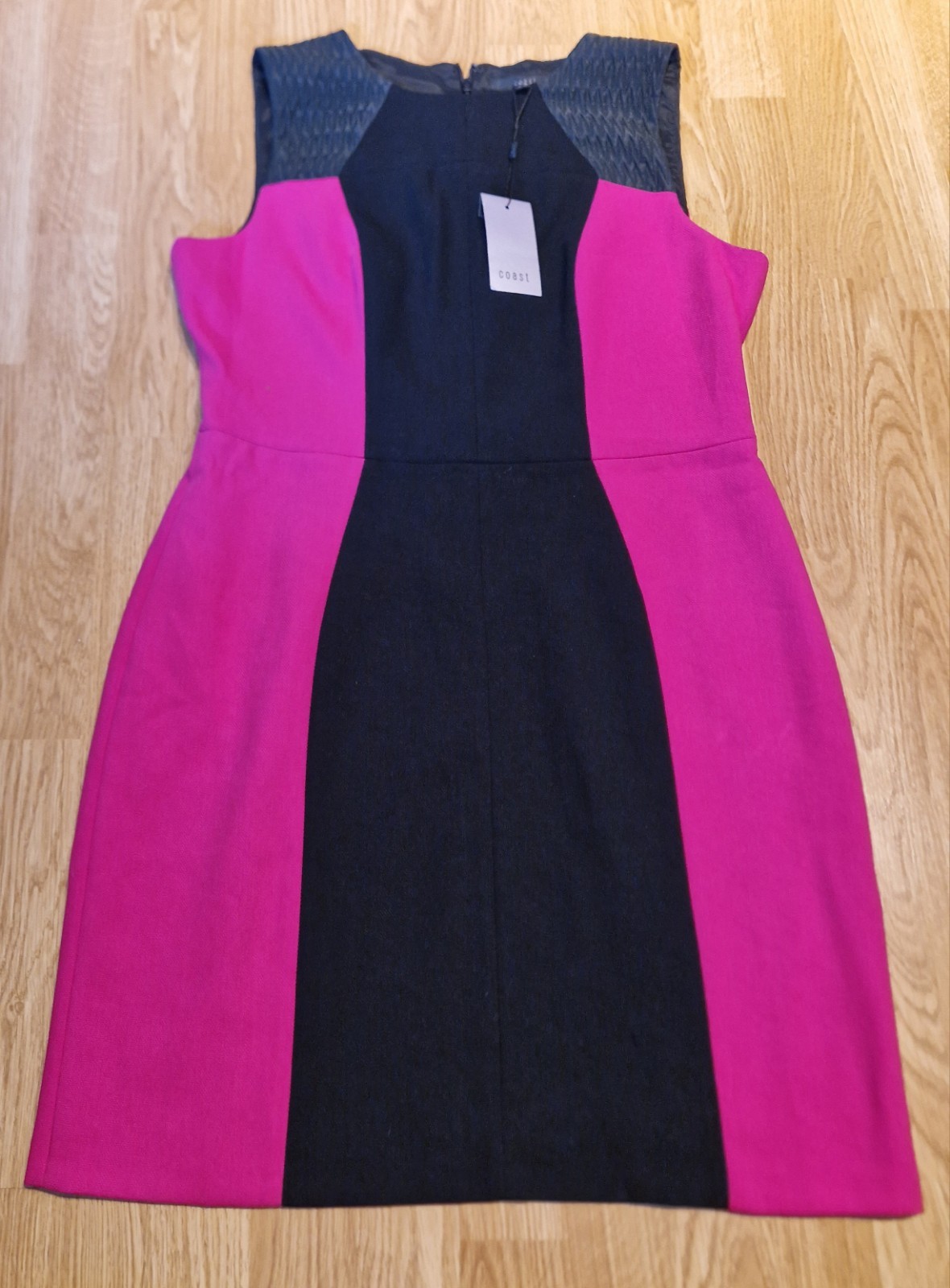 Coast Sharice Pink Black Colour Block Dress UK 16 US 12 D 42 Party Career NWT