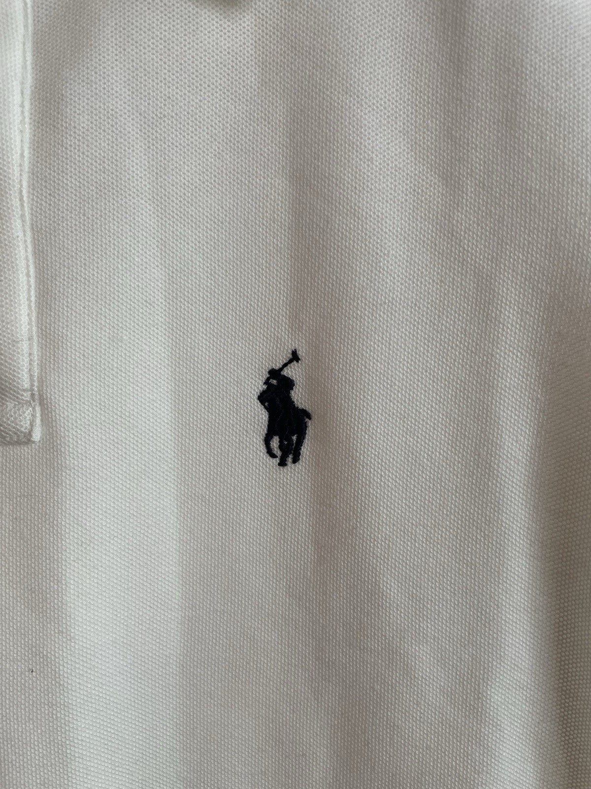 Ralph Lauren White Polo 100% Cotton Polo Dress Signature Embroidered Navy Pony