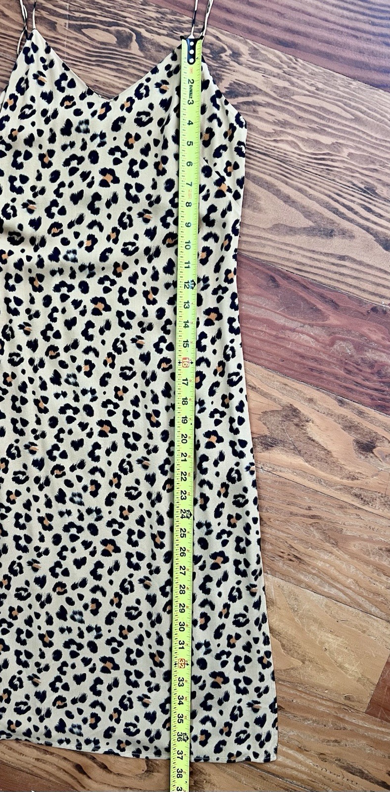 & Other Stories Leopard Print Slip Midi Dress w Adjustable Straps US 4