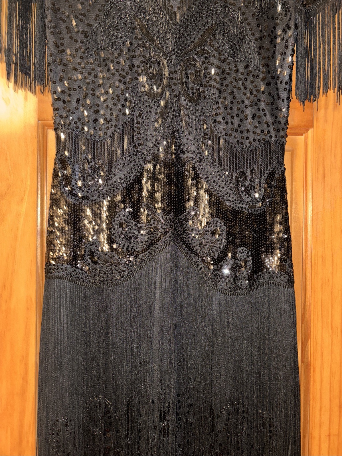 Flapper Dress Black Size 6 PrettyGuide ’20s Sequin Beaded Cocktail