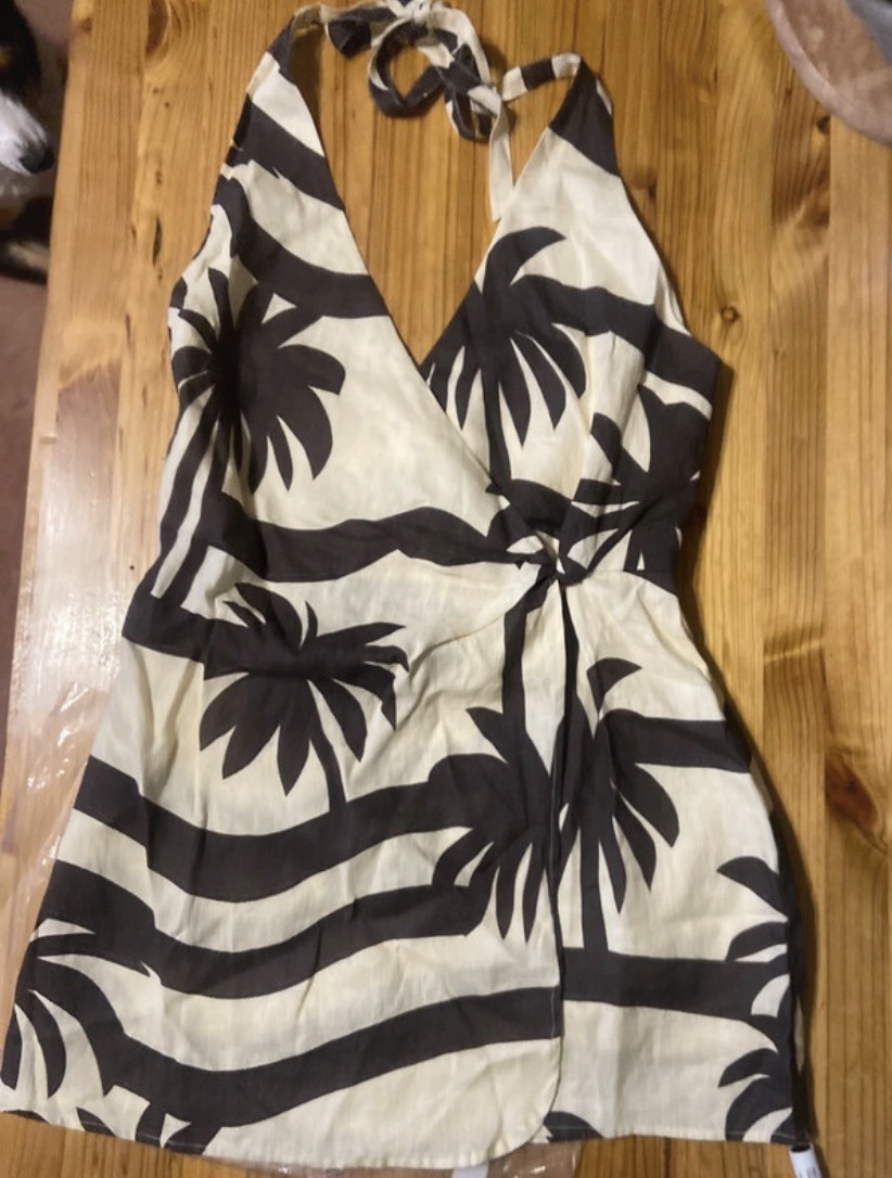 Pippa Ridley Chateau Mini Dress Cocoa Palma Print BNWT AU/UK L US M