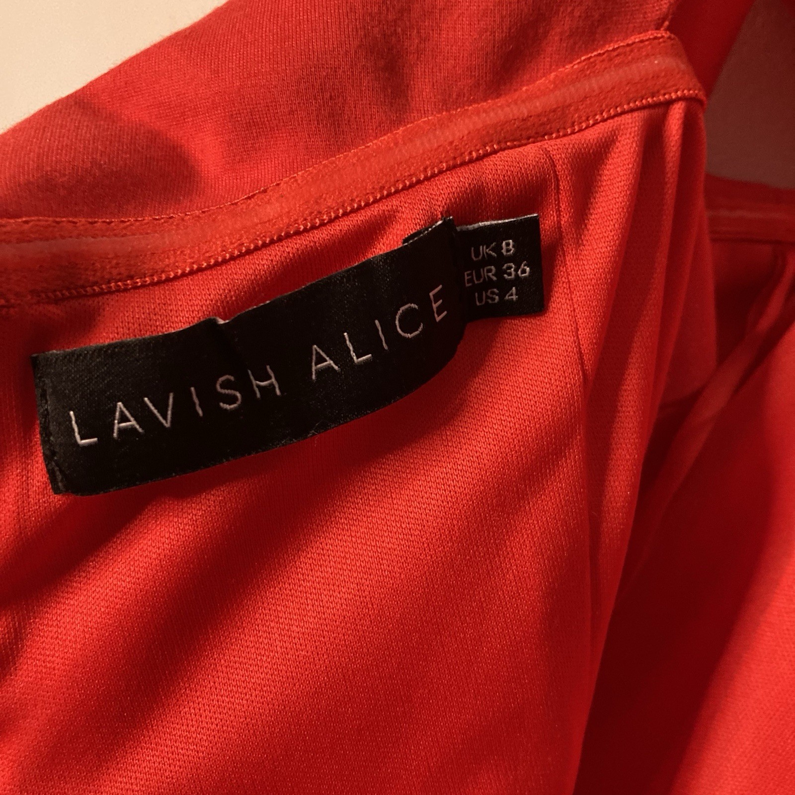Lavish Alice Red Off Shoulder Midi Dress UK 8 – Party Evening Bodycon