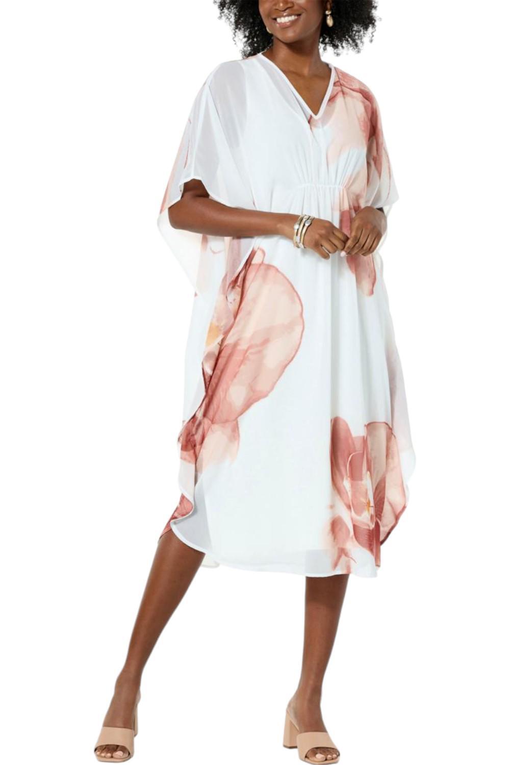 WynneLayers Printed Chiffon Caftan Light Canyon Rose