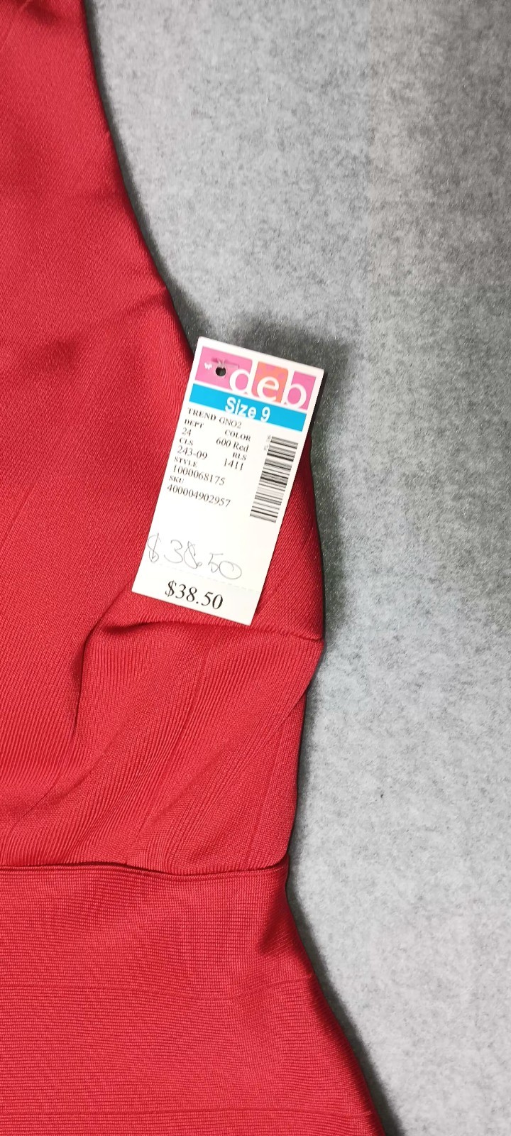 NWT! Deb Mini Slip Dress Womens Size 7 Red Mesh Vneck Button Zip Up Formal…
