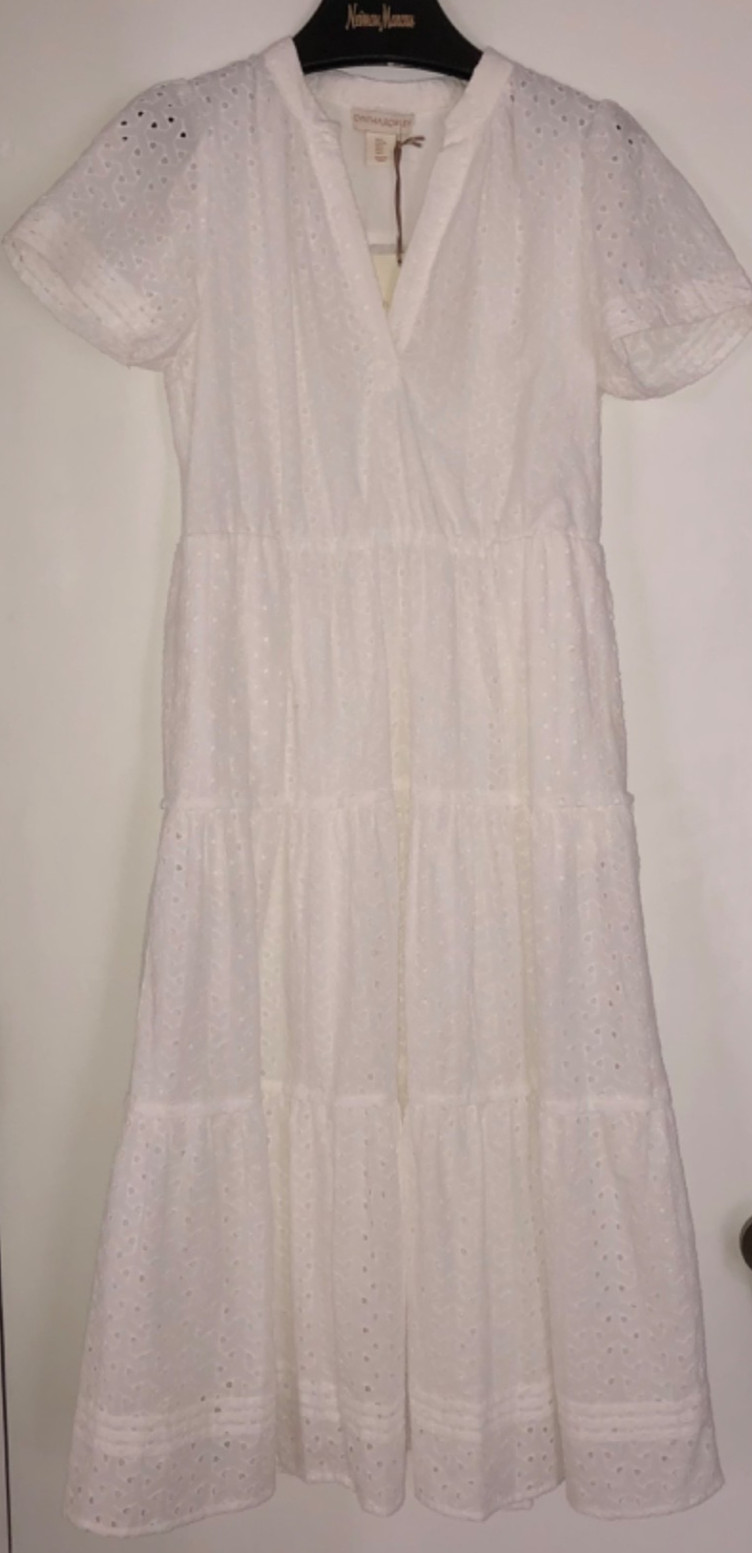Cynthia Rowley NEW & Beautiful Eyelet Midi Length Sun Dress in White Size Small