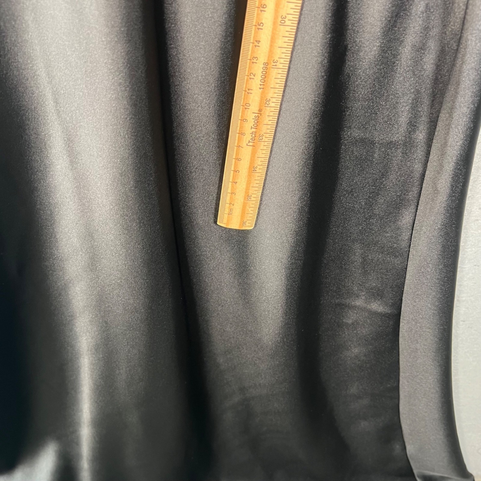 Zara Size XS Black Satin Maxi Slip Dress Spaghetti Straps & Sweetheart Neckline