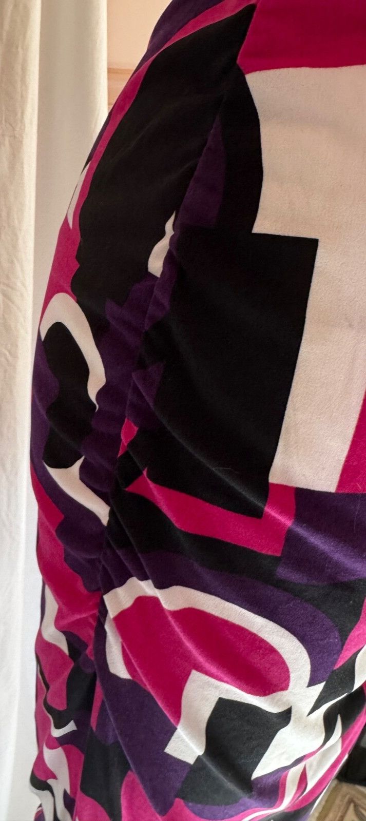 METROSTYLE SIZE 8 Multi Geometric Rauch Sides at Waist Folded Shoulder Collar