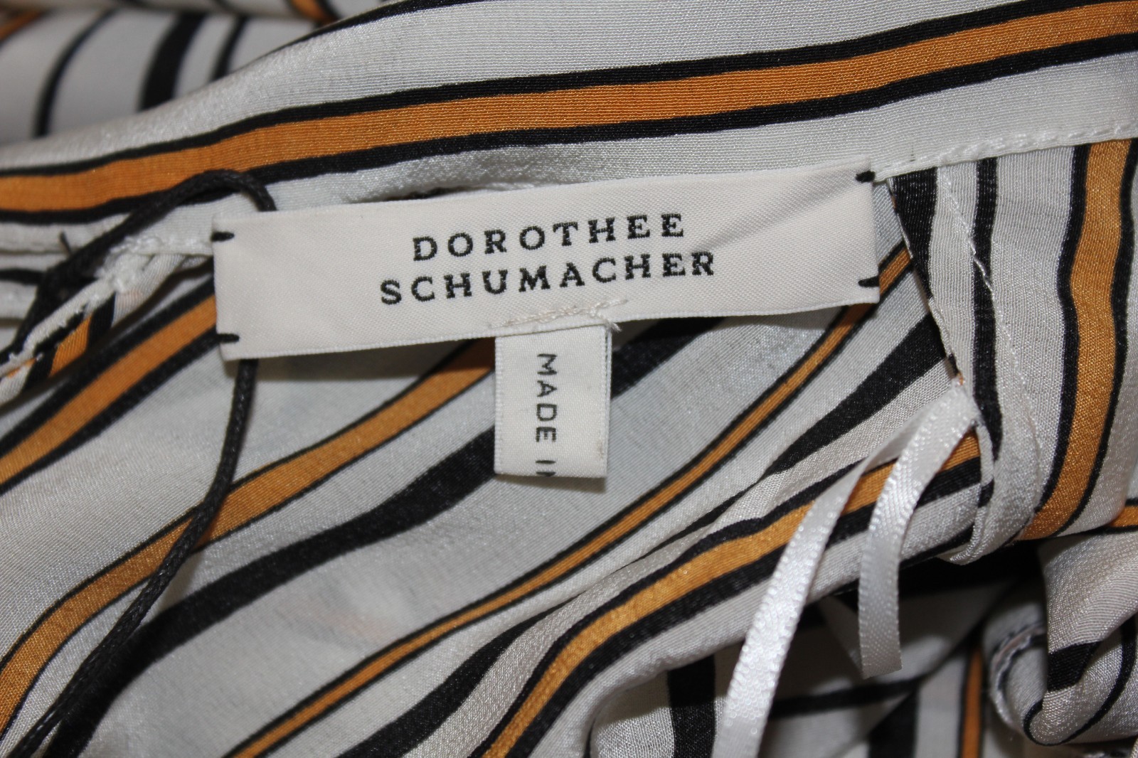 Dorothee Schumacher SatinDress Mock Neck Tiered Midi Luxury Designer SZ Medium