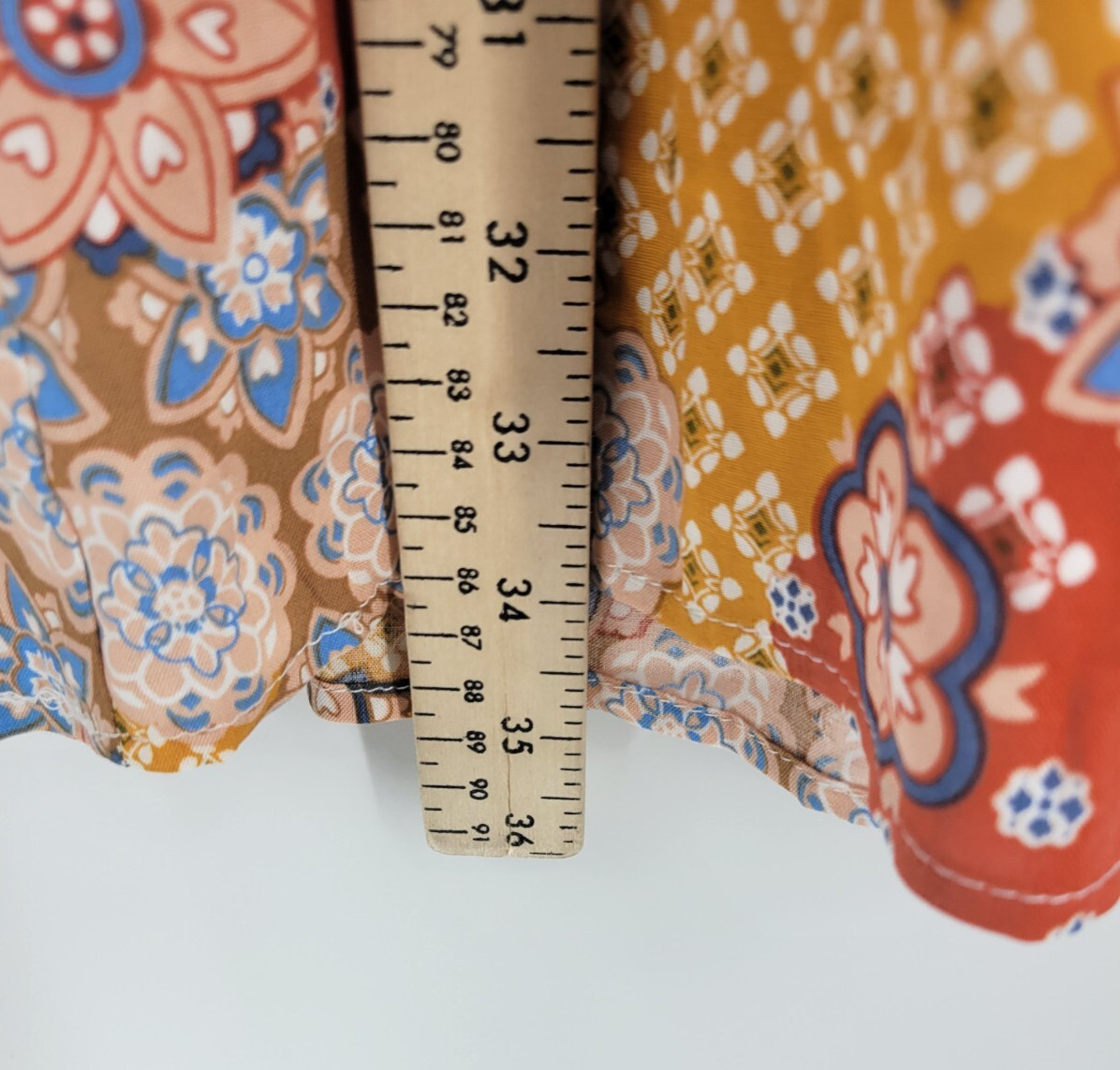 Andree by Unit Dress Womens Small Colorful Boho Print Long Sleeve Peasant Flowy
