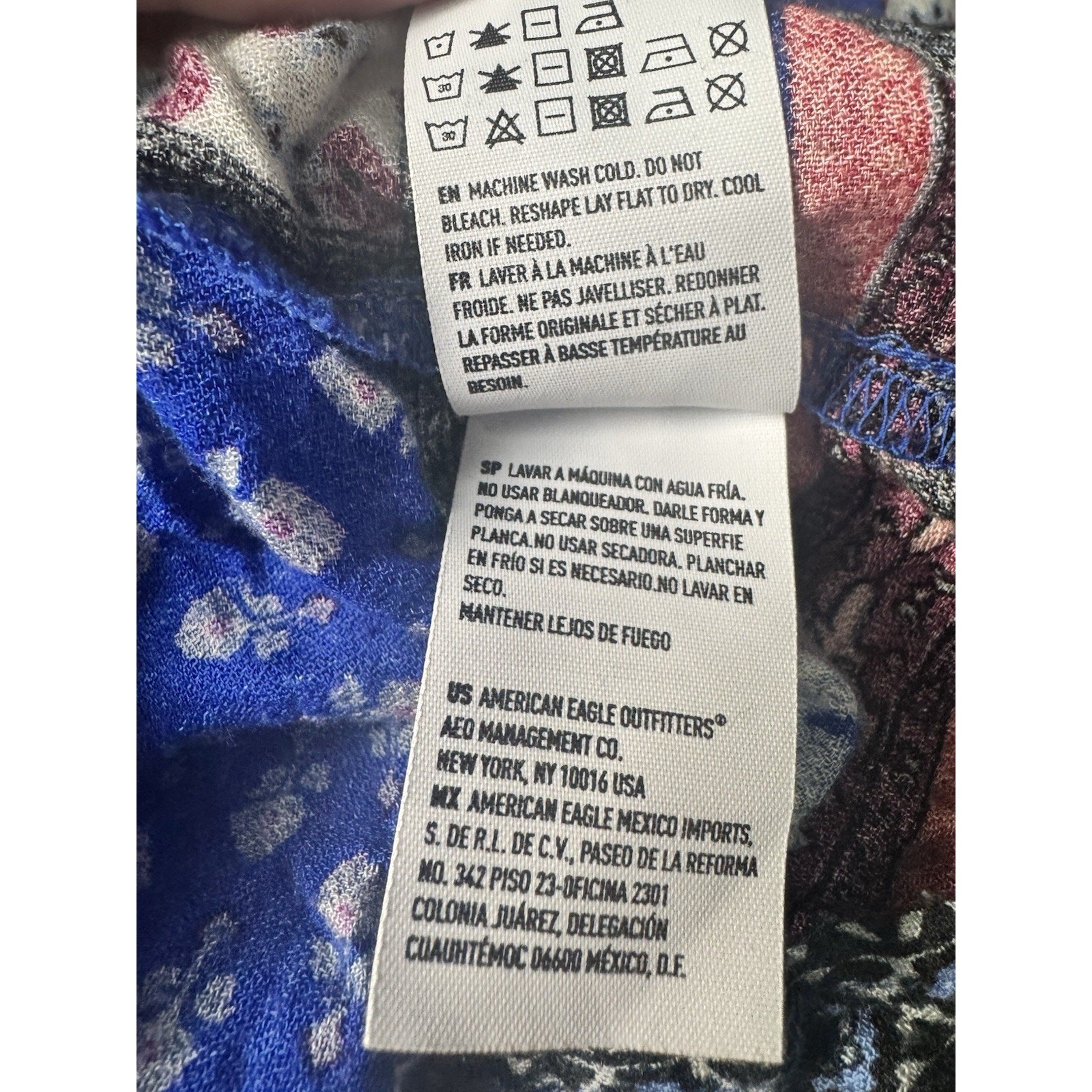 American Eagle Womens Boho Patchwork Mini Dress Kimono Sleeve Floral Flowy Sz S