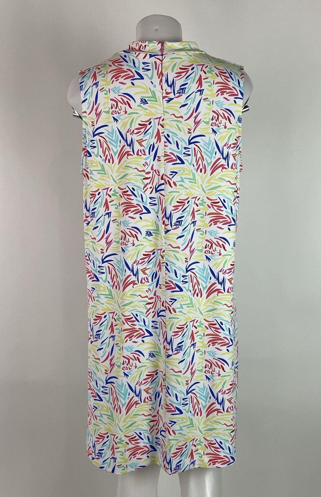 LuLu B XLarge Multi-Colored Sleeveless A-Line Dress Mock Neck 1/4 Zip in Back