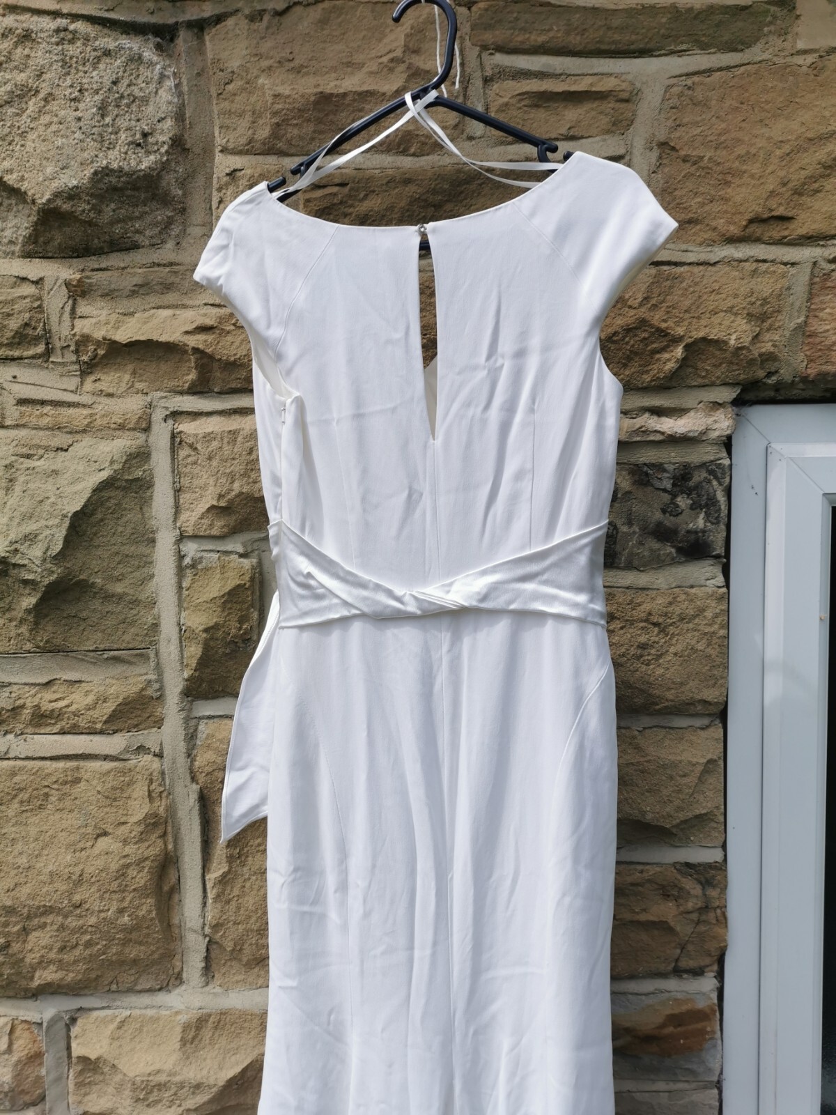 Bridal Wedding Dress Bride Coast Size 10 Floor Length Waist Tie Belt ivory white