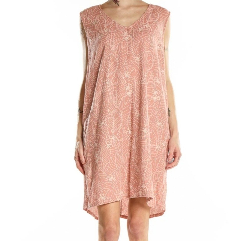 Orvis Dress, Size XXL, Classic Collection, Dusty Pink, Mini, Pockets, Linen