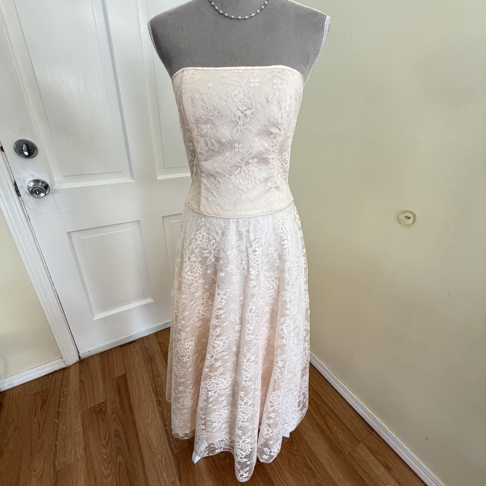 Vintage Scott McClintock Millennium 2000 Dress 6 Gown Prom Pink Lace Y2K USA