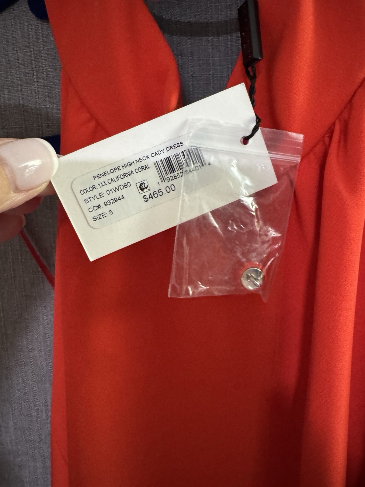 Milly New W Tags Penelope High Neck Cady Halter Dress In California Coral SZ 8