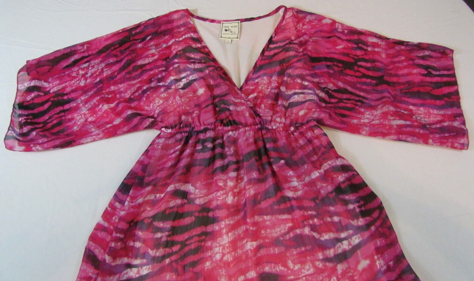 PINK ROSE PREMIUM QUALITY SIZE LARGE MADE IN U. S. A .WOMAN MAXI DRESS