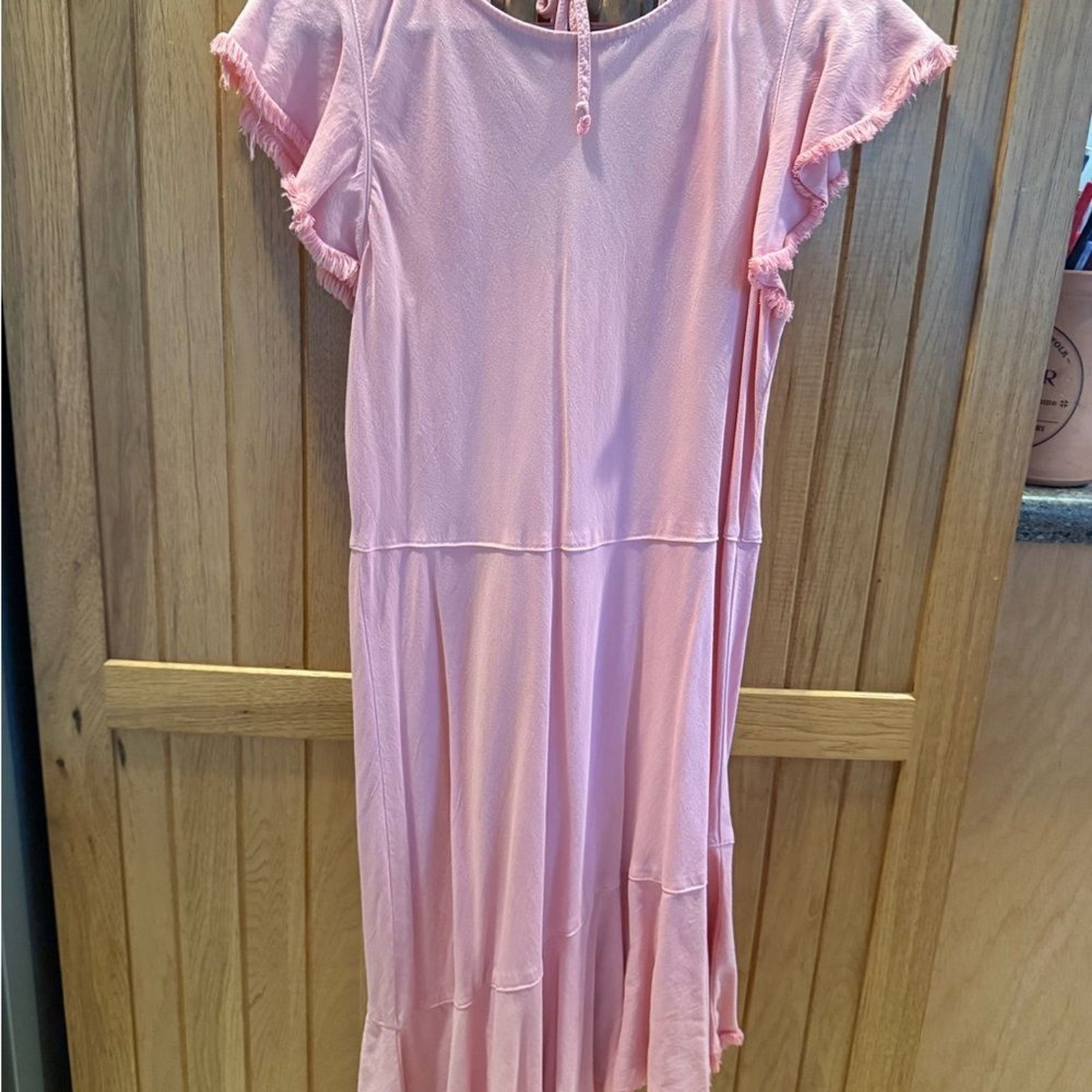 Maven West Light Coral Flutter Sleeve Dress