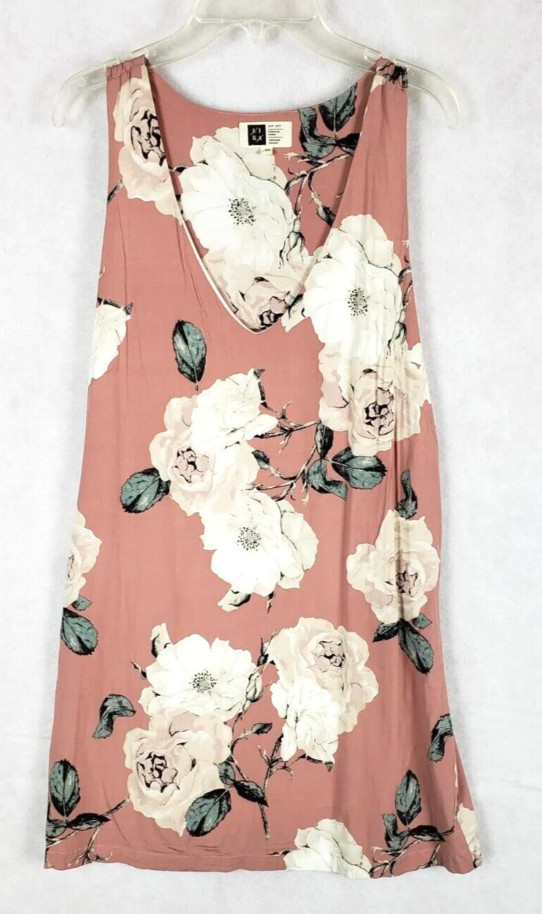 Lira Soft Pink Floral Dress Size Med Sleeveless Cutout on Back Summer Romantic
