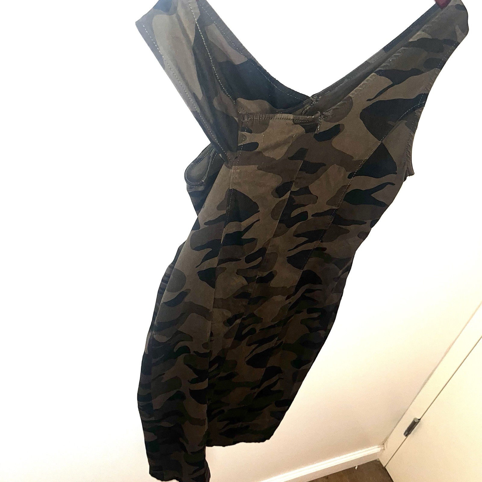New York & Company One-Shoulder Olive Camo Bodycon Dress Sz Medium