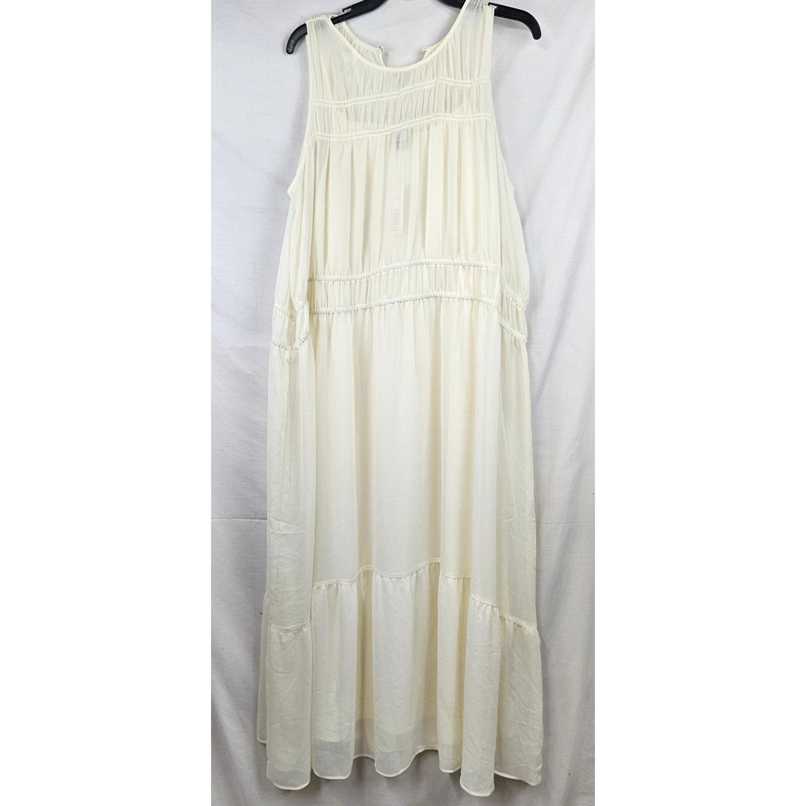 NWT A New Day Womens S, M, L, XL Cream Tiered Maxi Dress Boho Fairy Hippie