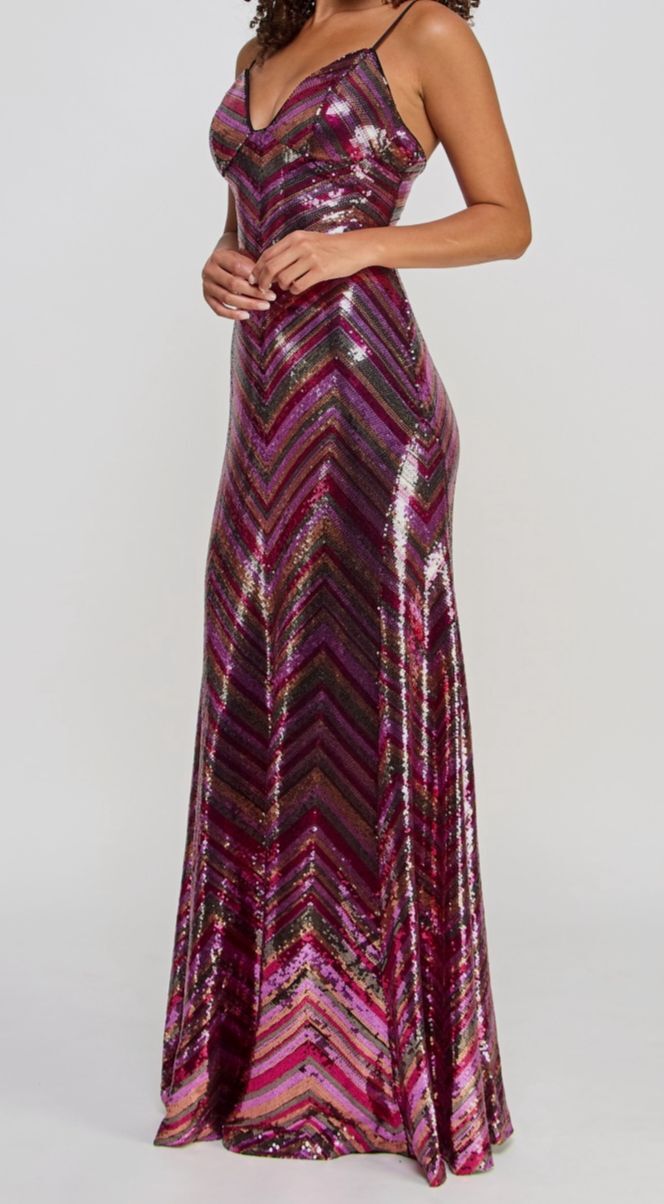 Violet Weekend Womens Pink Tara Sequin Evening Gown Dress Juniors Size 15/16