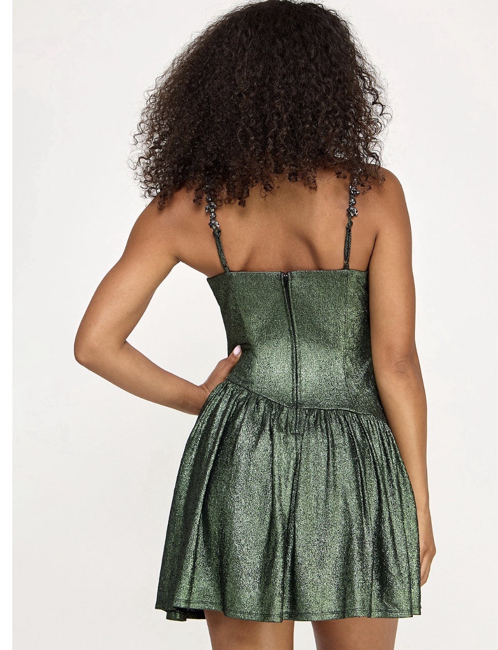 SENI & CADEJuniors’ Rhinestone-Strap Fit & Flare Dress M