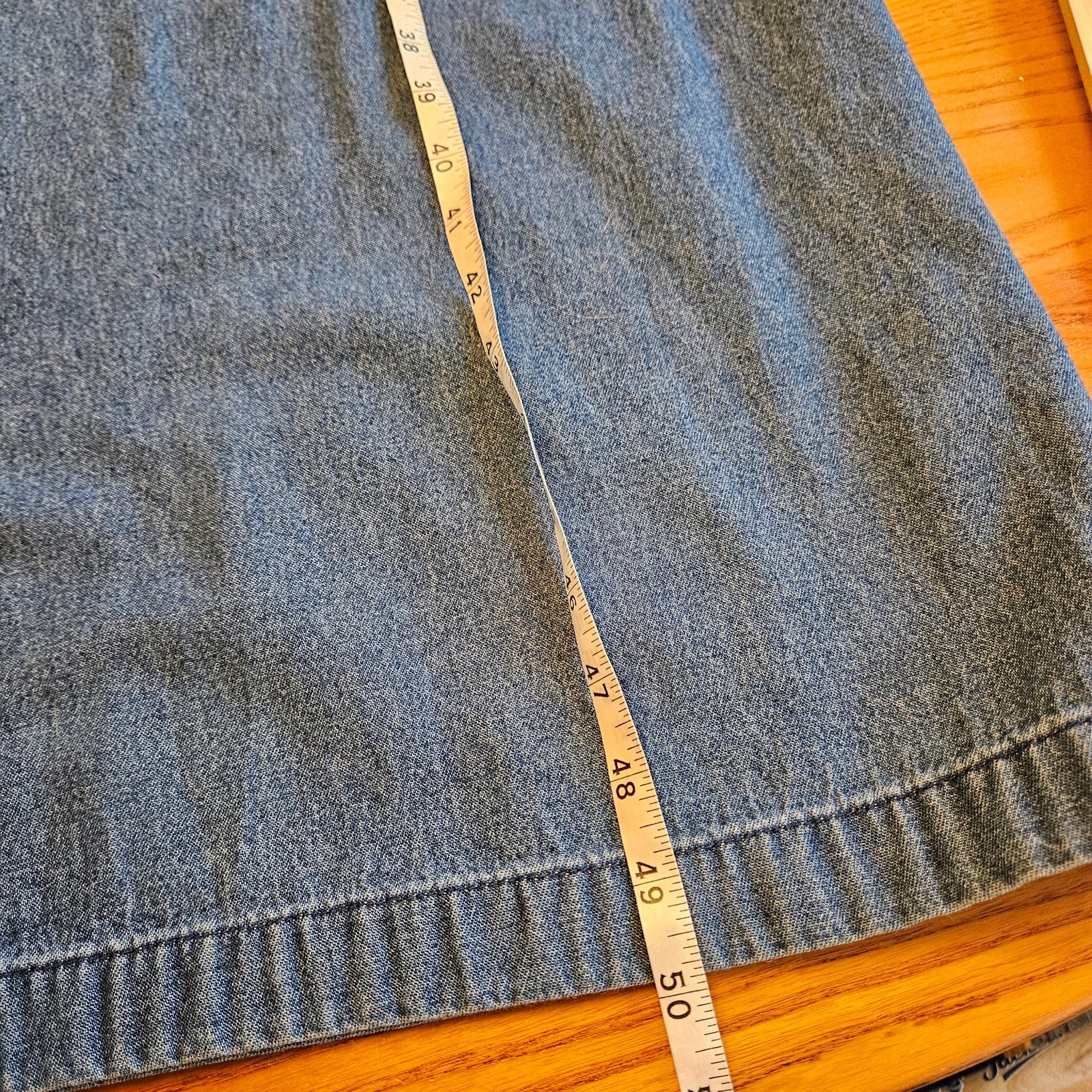 Classic Elements Womens Vintage Blue Denim Jumper Maxi Dress XL Modest Holiday