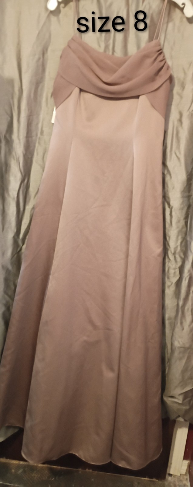 Elegant Long Light Brown/Tan Formal Dress Size 8 Perfect For Any Occasion