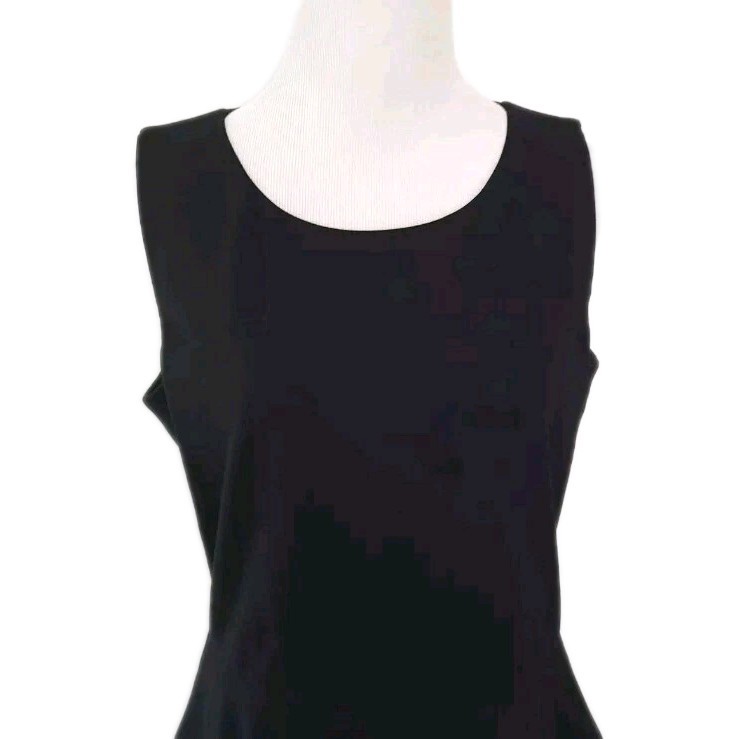 Hobbs London Peplum Sheath Dress UK 10 Ponte Knit Black Classic Sleeveless Women