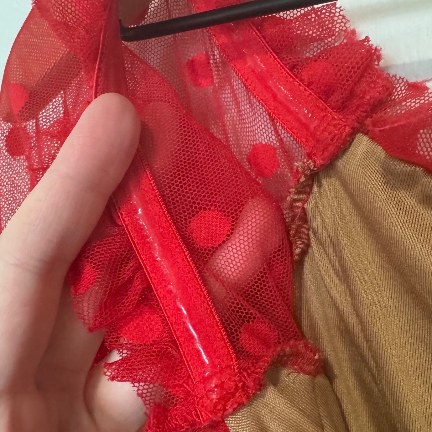Revolve Majorelle Darling Red Ruched Body Con Mini Dress Size S Polka Dot Mesh