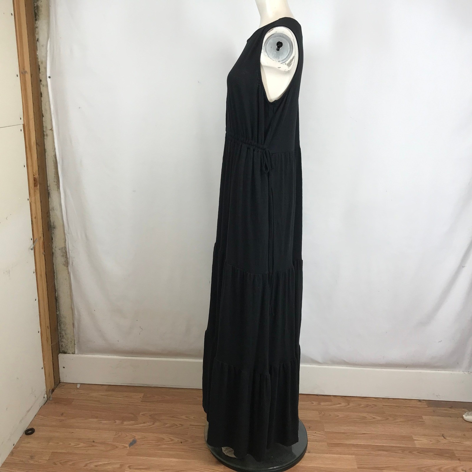 Caslon Womens Black Tiered Sleeveless Maxi Dress Drawstring Waist CN471772MI M