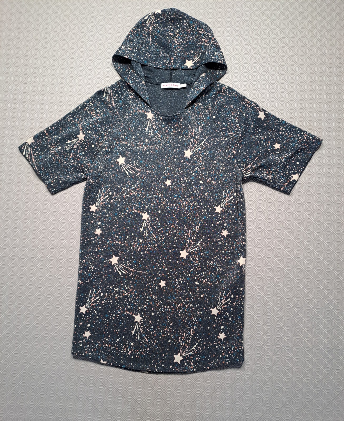 SEE BY CHLOE Hooded Tunic Dress / Top UK size 6 Metallic Thread & Cotton