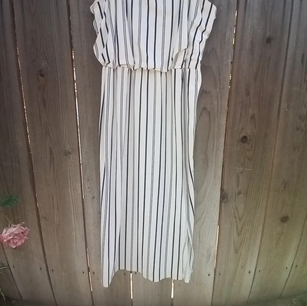 Derek Heart Vertical Striped Pattern Sleeveless Dress 3X Pull-On Elastic Waist