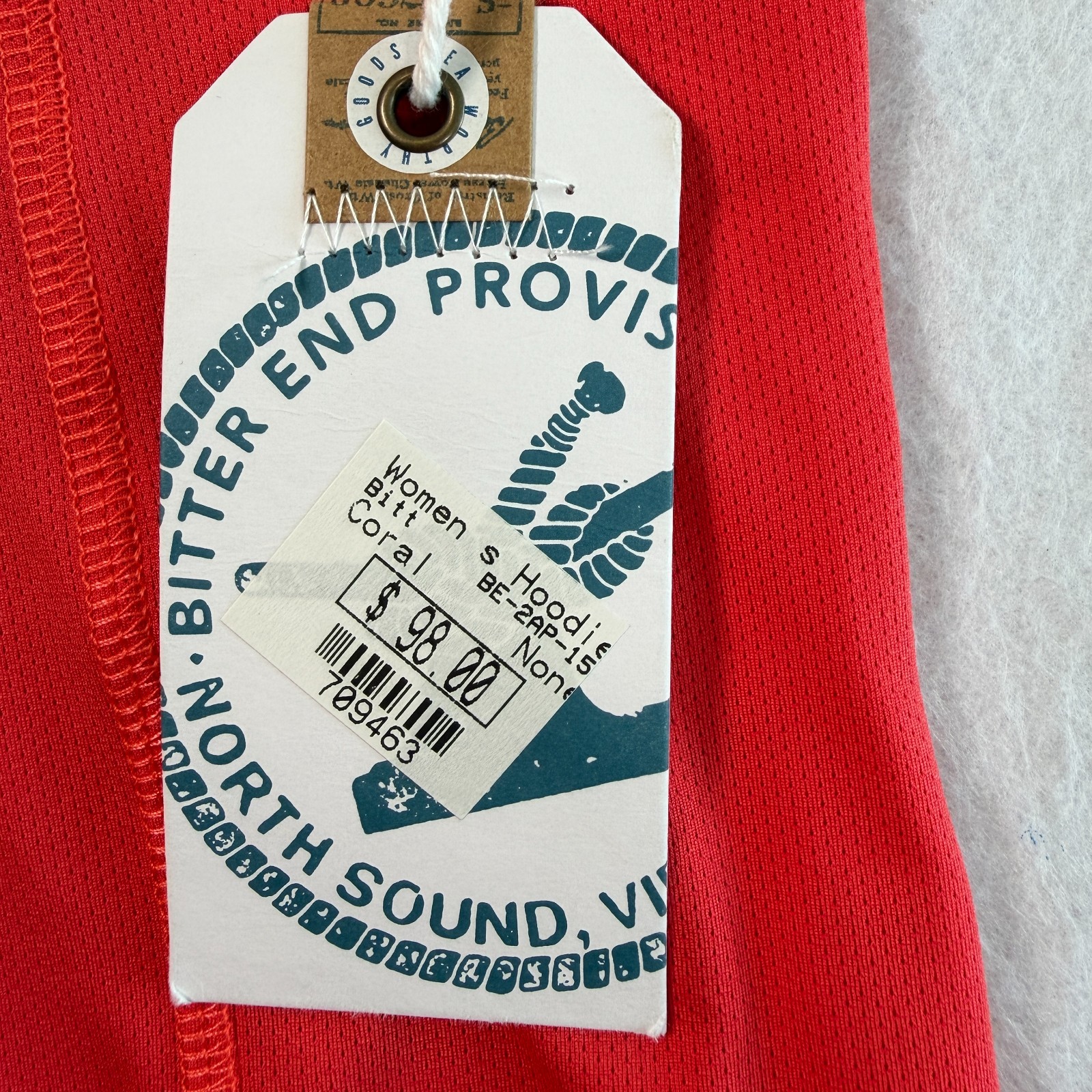 New Bitter End Map Patch Dritek Hoodie Dress Sz XL Coral UPF Beach Coverup BVI