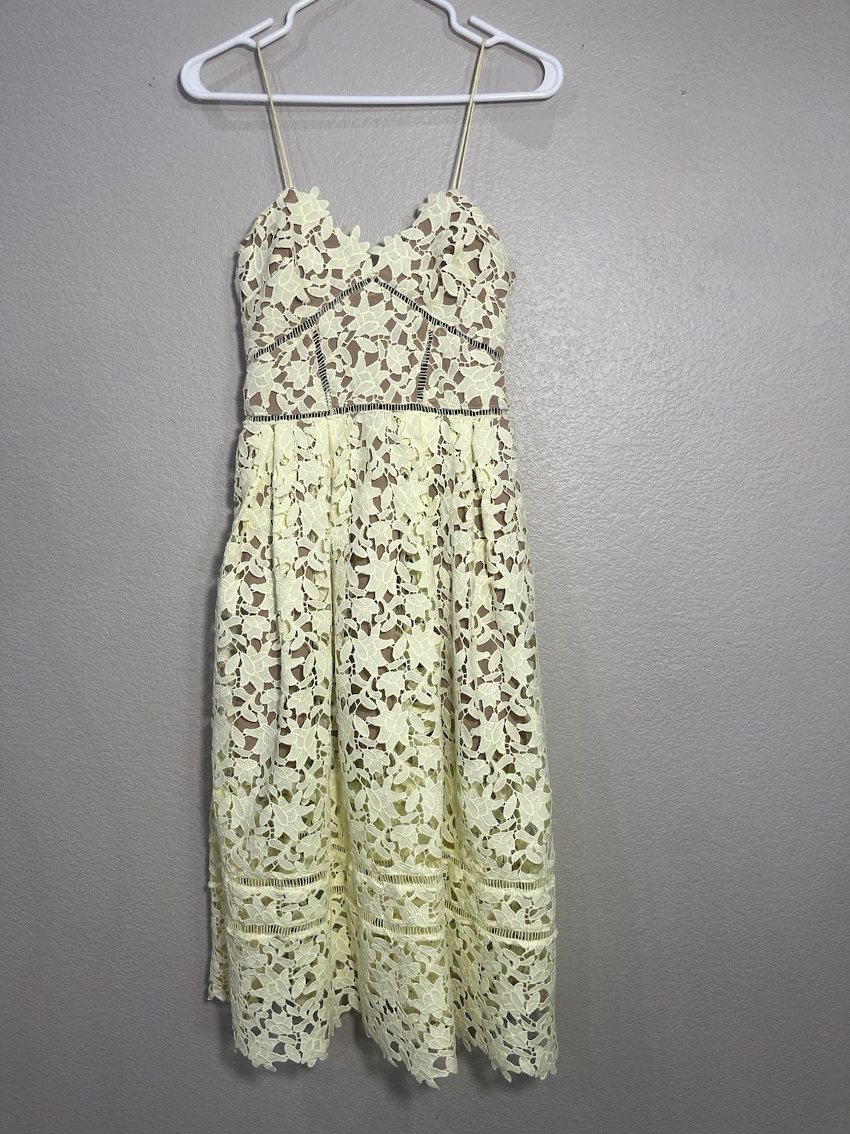 Self Portrait Azaelea Dress yellow lace women’s Size 4