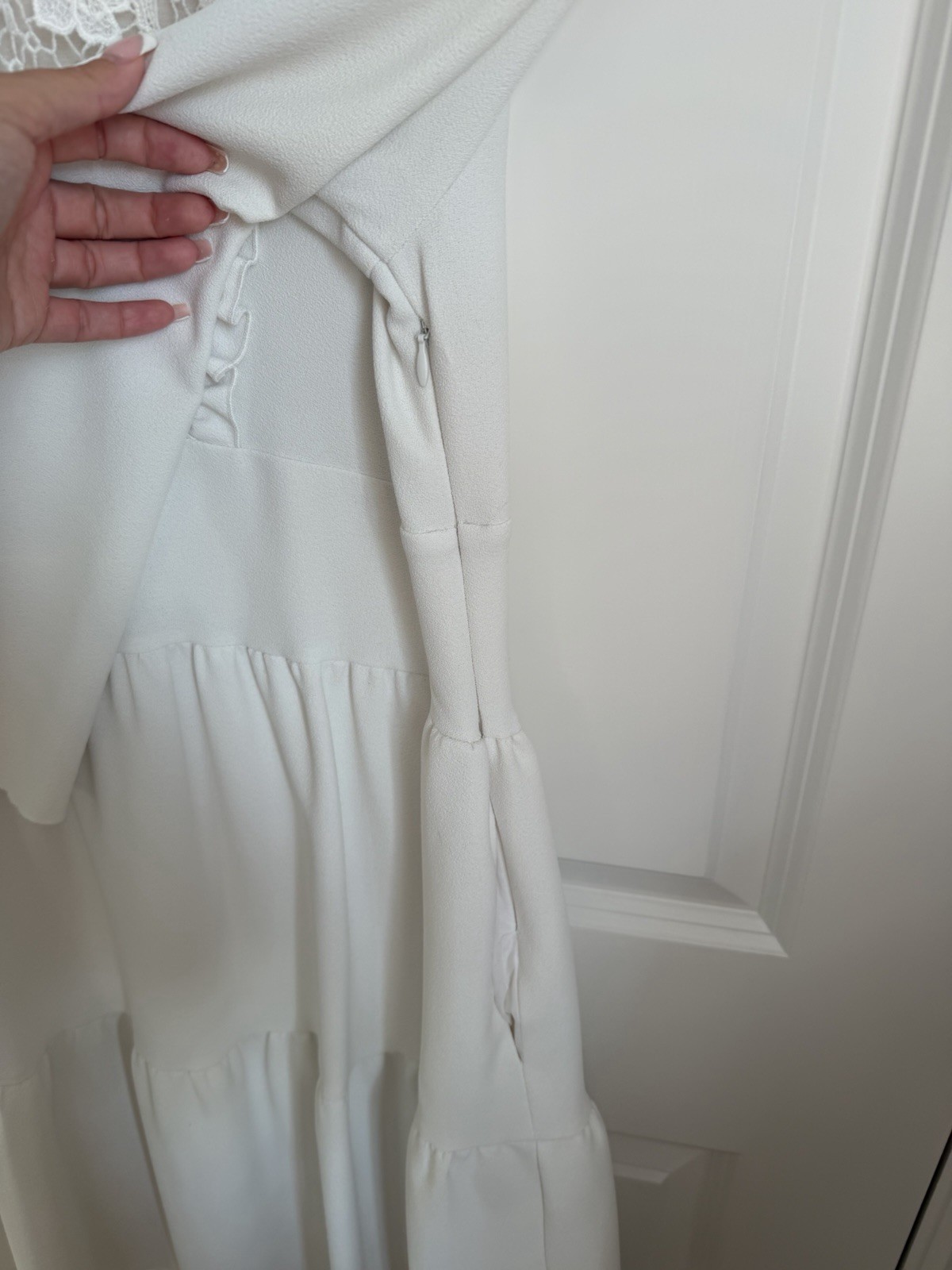 See by Chloe White Floaty Embroidered Mini Dress Designer 36 8