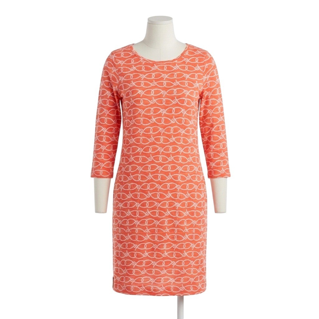 VINEYARD VINES Nautical Rope Shift Dress Coral T-Shirt Dress Small Preppy $128