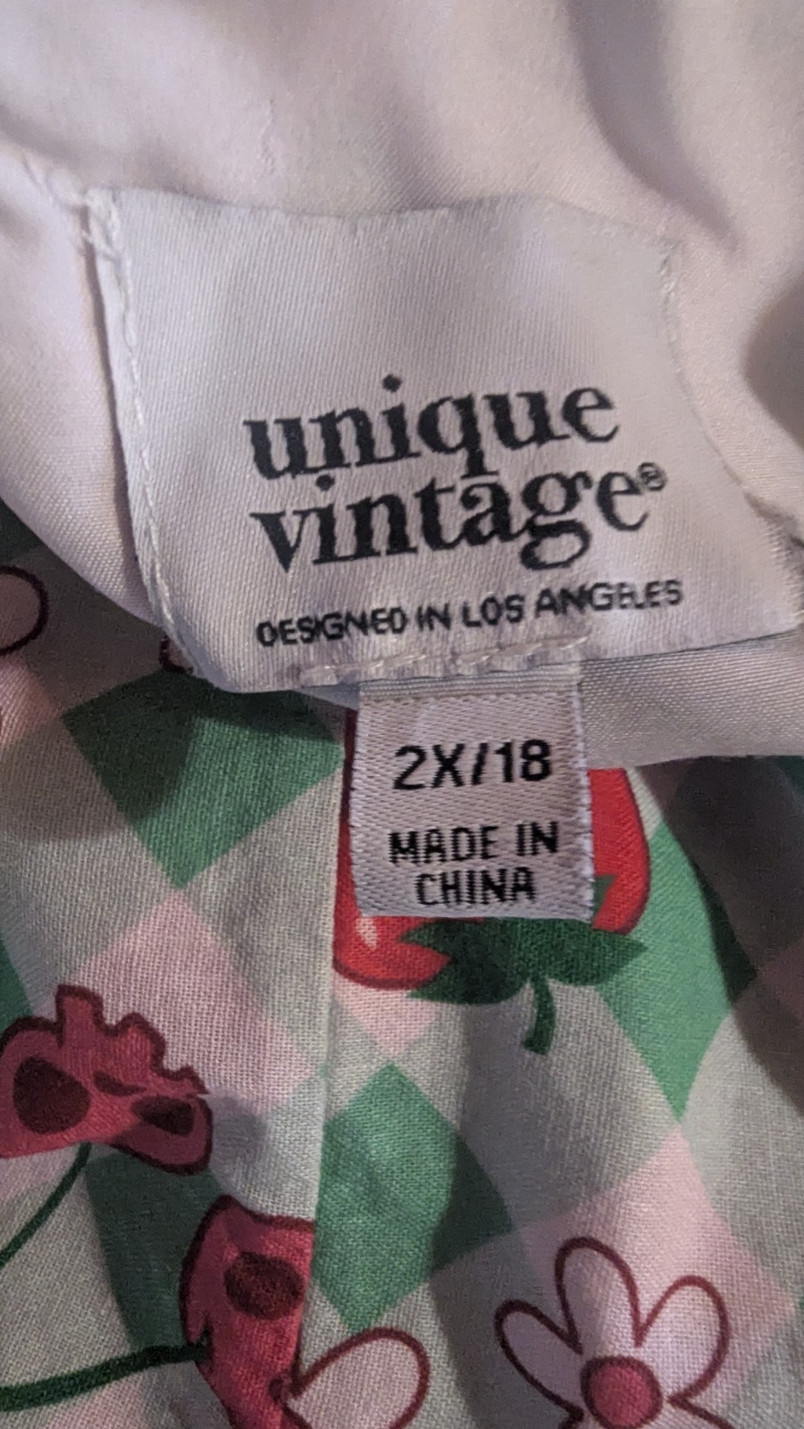 Unique Vintage Green Gingham June-o-ween Spooky Fruit Swing Dress
