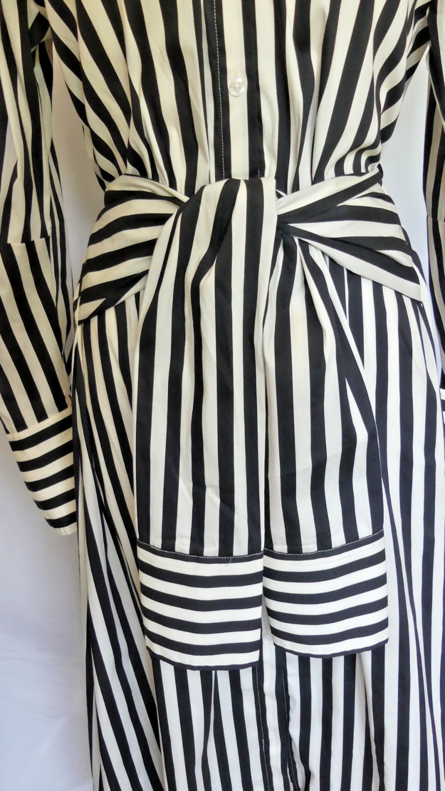 Simon Miller Maxi Inna Poplin Dress Black White Striped US Med Style # W45793170