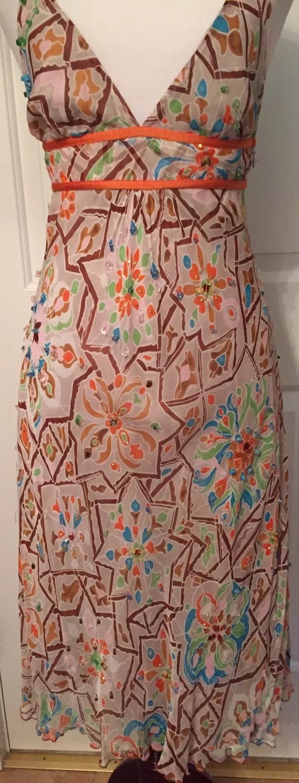 DIANE VON FURSTENBERG DVF WOMENS DRESS SILK SLIP MARRAKESH TILE PRINT NEW $193 2