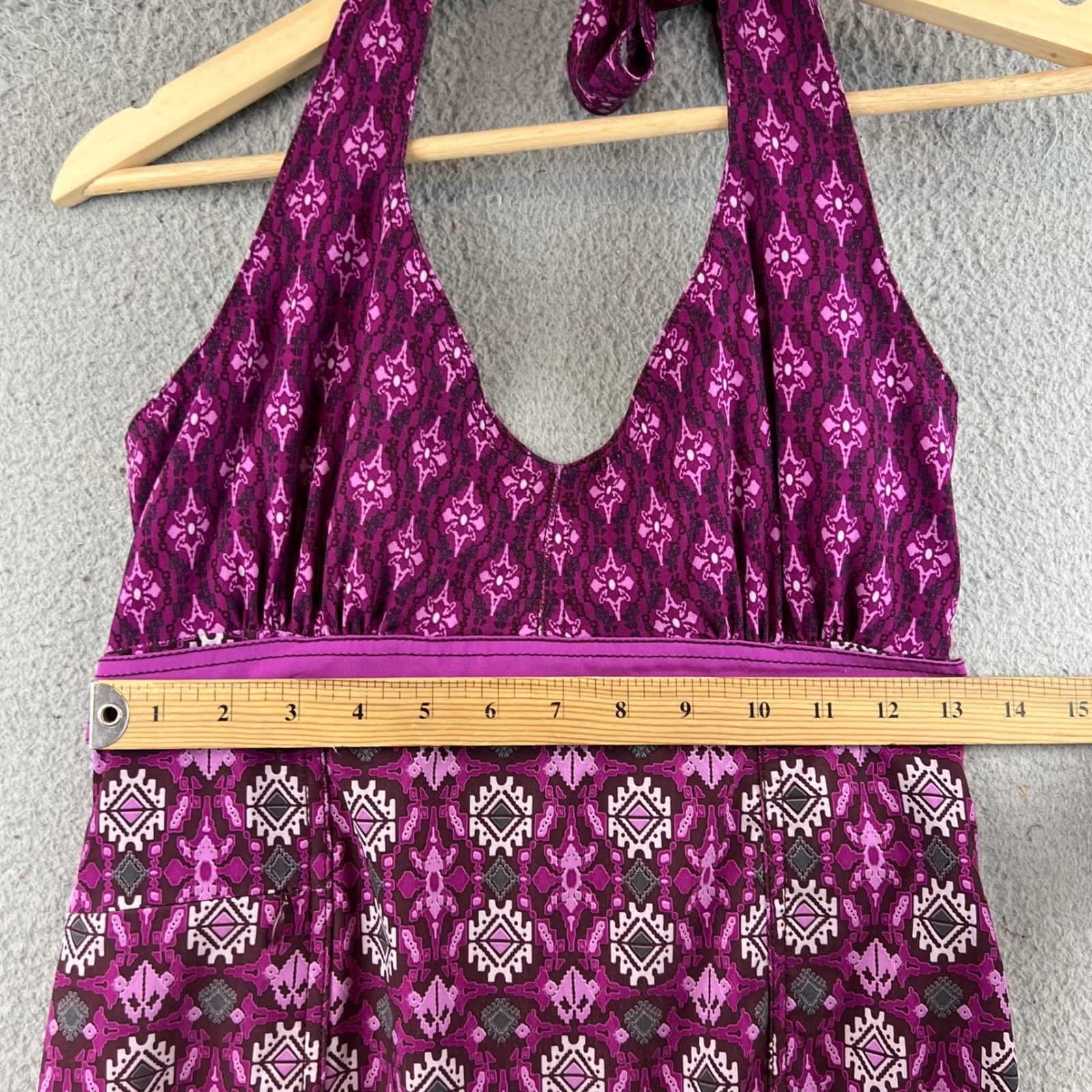 Athleta Sundress polyester&spandex halter backless sz 6 Purple side zipper