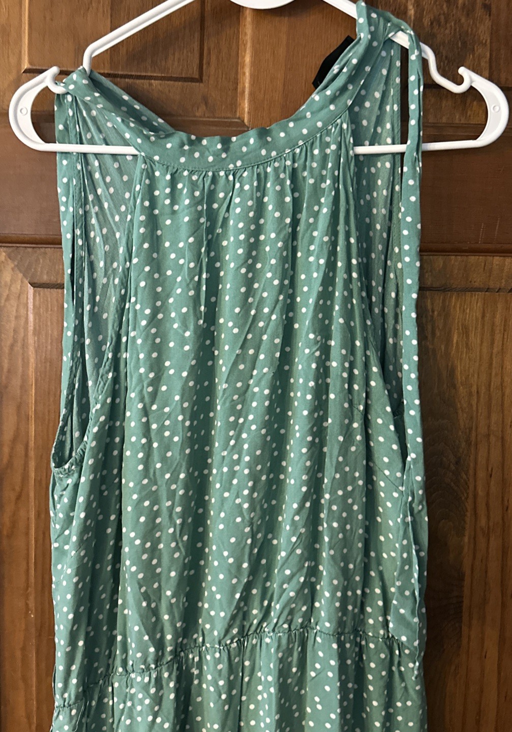 PRETTYGARDEN Women’s Casual Halter Neck Sleeveless Polka Dot Long Dress Size 2X