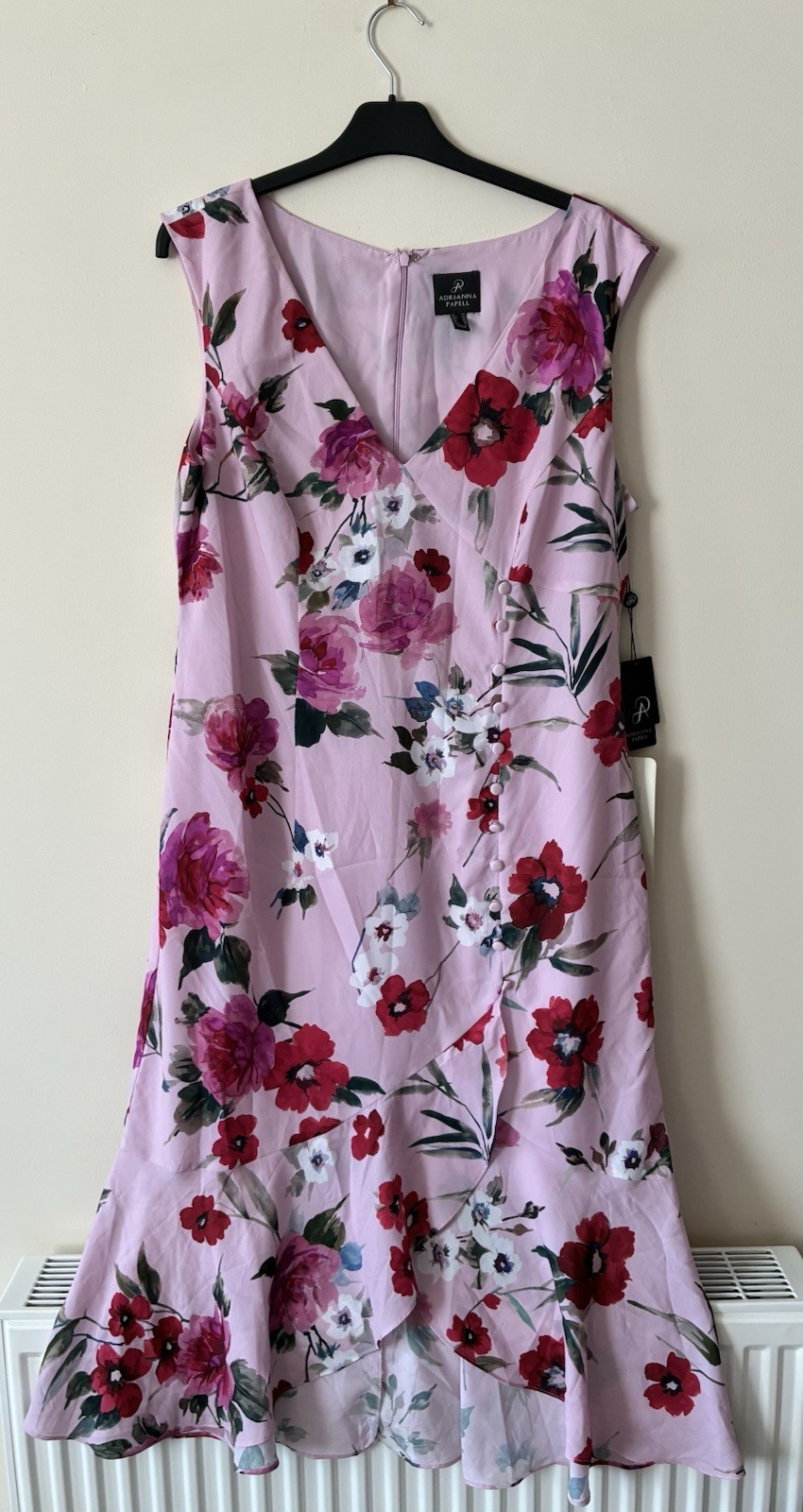 Adrianna Papell Floral Dress UK 18 New Flounce Races Wedding Special Occasion